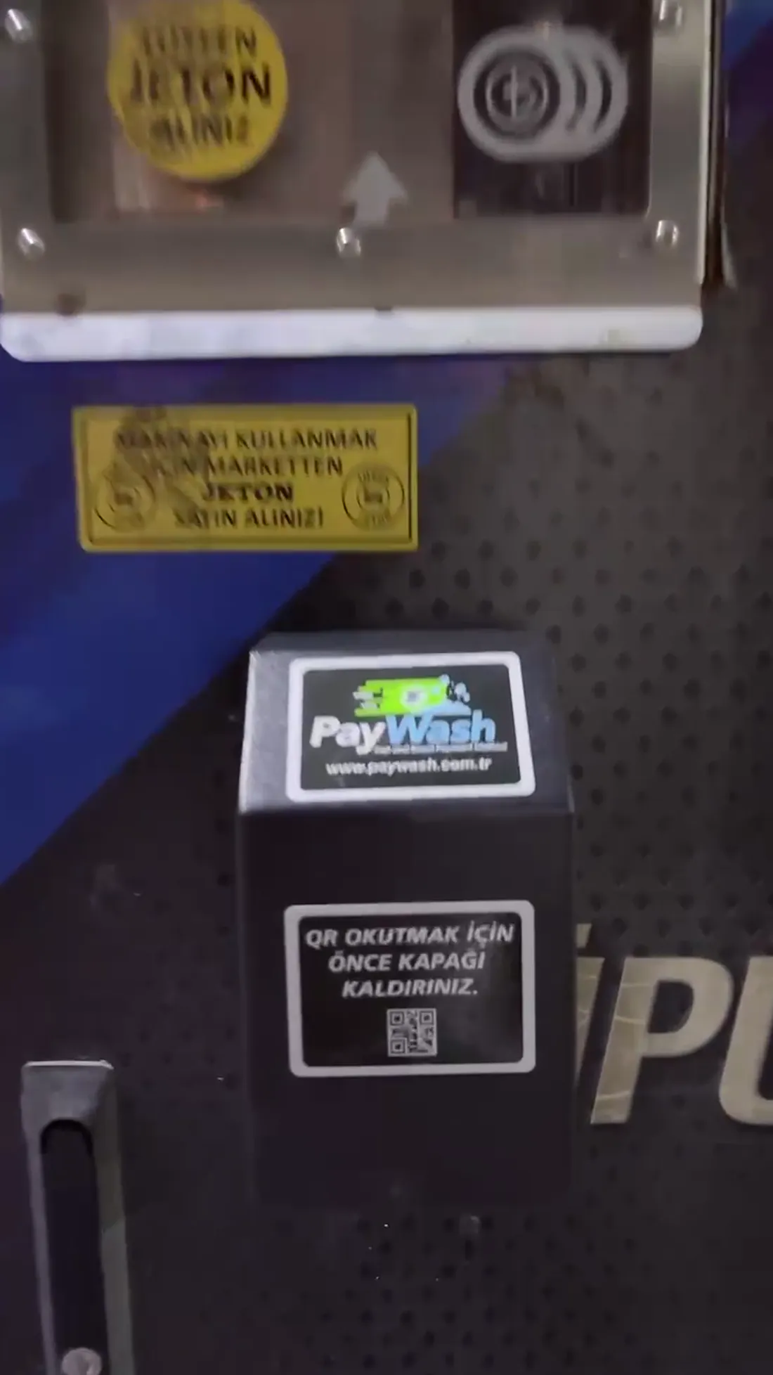 Süpürge makinesine takılan PayWash